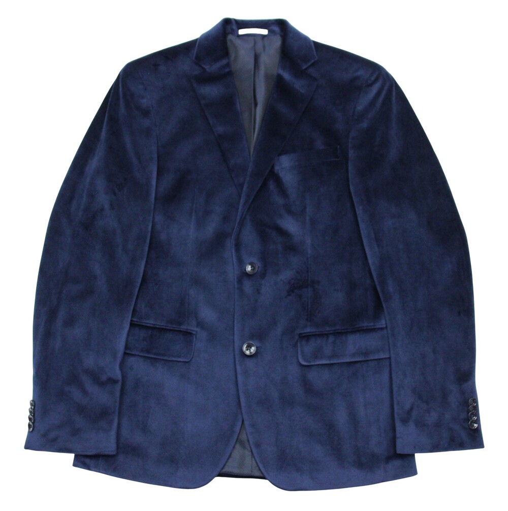 $295 Alfani Blazer 36 R Mens Slim Fit Solid Blue Velvet Sport Coat Jacket New